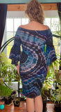 M/L Tie Dye Bell Sleeve Midi Dress