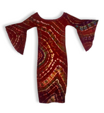 Tie dye bell sleeve  midi dress