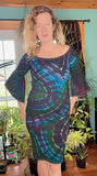 Tie dye bell sleeve midi dress