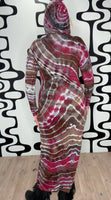 L Tie Dye Hooded Maxi Dress