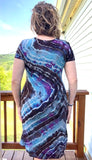 L Tie Dye Short Sleeve Mini Dress