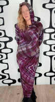 Tie dye hooded maxi dress