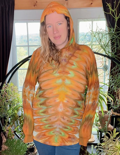 Tie dye shirt, hooded long sleeve, ice dye