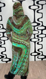 1X Tie Dye Hooded Maxi Dress