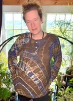 XL Tie Dye Thermal Henley Shirt