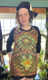 L Unisex Tie Dye Baseball Tee