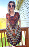 L Tie Dye Short Sleeve Mini Dress