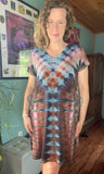 2XL Tie Dye Short Sleeve Dress