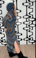 Tie dye hooded maxi dress