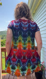L Tie Dye Short Sleeve Dress