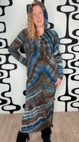 Tie dye hooded maxi dress