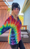 L Tie Dye Thermal Henley Shirt