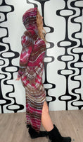 Tie dye hooded maxi dress