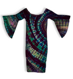 Tie dye bell sleeve  midi dress