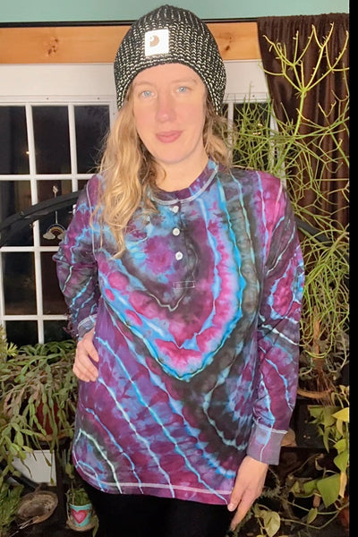 M Tie Dye Henley Shirt