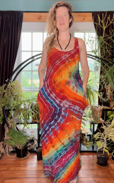 Tie dye dress, maxi dress