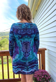 L Tie Dye Long Sleeve Mini Dress