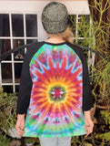 2XL Unisex Tie Dye Baseball Tee