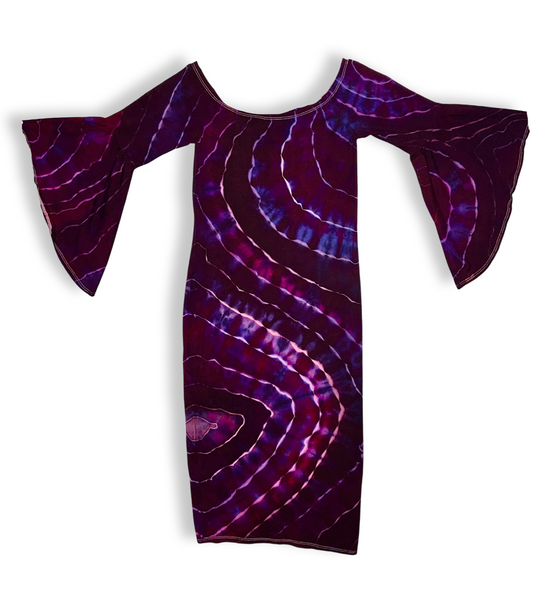 Tie dye bell sleeve midi dress