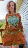 L Tie Dye Long Sleeve Mini Dress