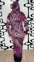 S Tie Dye Hooded Maxi Dress