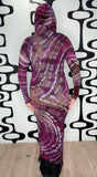 S Tie Dye Hooded Maxi Dress
