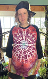 2XL Unisex Tie Dye Baseball Tee