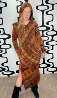 Tie dye hooded maxi dress