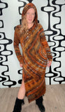 Tie dye hooded maxi dress
