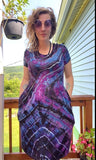 L Tie Dye Short Sleeve Mini Dress