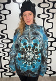 L/XL Tie Dye Quarter Zip Pullover