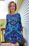 L Tie Dye Long Sleeve Mini Dress