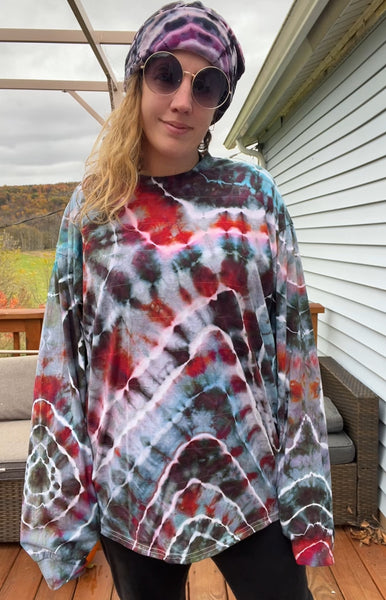 *defect* 2XL Tie Dye Unisex Long Sleeve Shirt