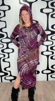 Tie dye hooded maxi dress