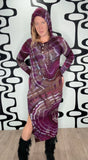 Tie dye hooded maxi dress