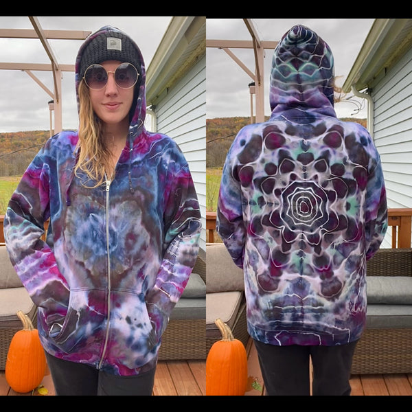 M/L Tie Dye Zip Up Hoodie