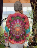 L Tie Dye Thermal Henley Shirt