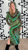Tie dye hooded maxi dress