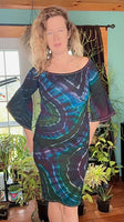 Tie dye bell sleeve midi dress