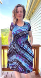 L Tie Dye Short Sleeve Mini Dress