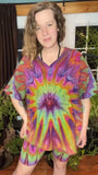 XL Tie Dye V-Neck Matching Set