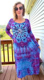 XL Tie Dye Long Sleeve Maxi Dress