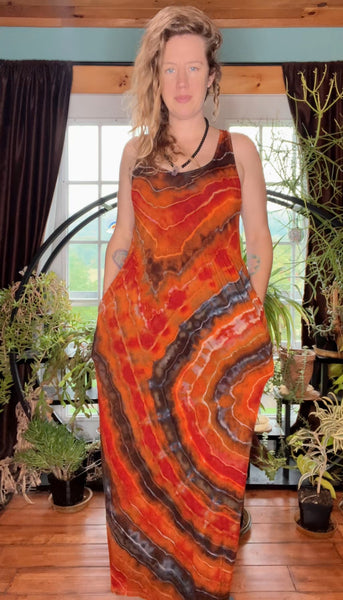 Tie dye dress, maxi dress