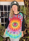 2XL Unisex Tie Dye Baseball Tee