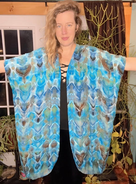 OS Tie Dye Kimono Duster