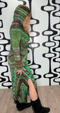 Tie dye hooded maxi dress