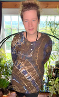 XL Tie Dye Thermal Henley Shirt