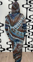 M Tie Dye Hooded Maxi Dress