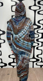 M Tie Dye Hooded Maxi Dress