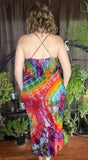 L Tie Dye Maxi Flounce Dress